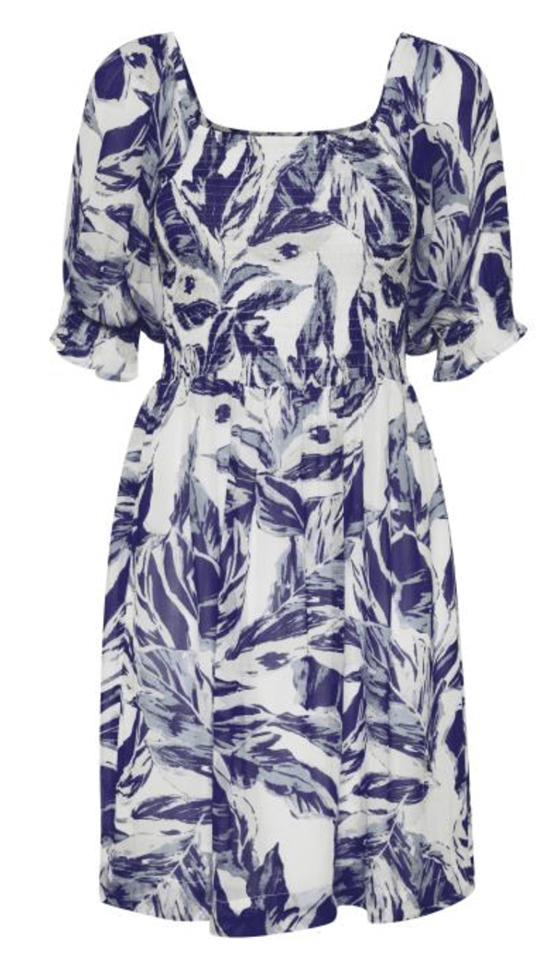 Part Two kjole - IvaluPW Dress, Blue Palm Print